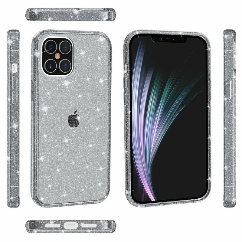 Case iPhone 12 / 12 Pro Läpinäkyvät Paljetit