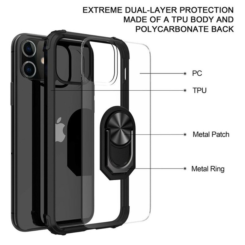 Case iPhone 12 / 12 Pro Premium Ring -hybridi