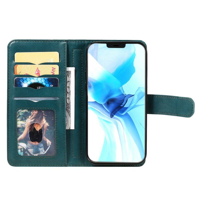 Flip Case iPhone 12 / 12 Pro Monitoiminen 10 Kortin Pidike