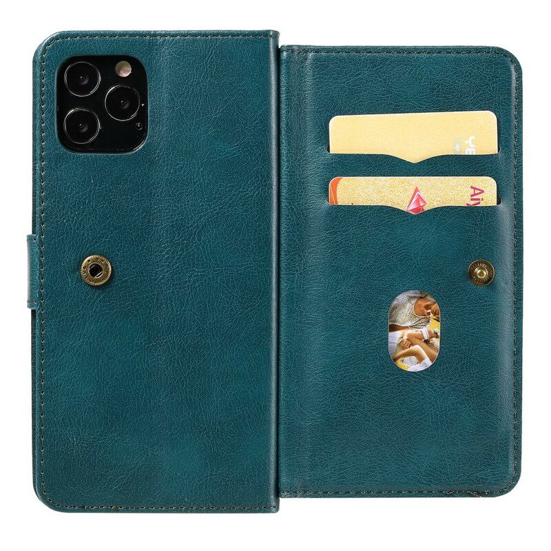 Flip Case iPhone 12 / 12 Pro Monitoiminen 10 Kortin Pidike