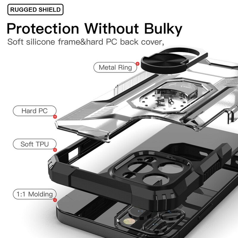 Kuori iPhone 12 / 12 Pro Huurrettu Ring-supportilla