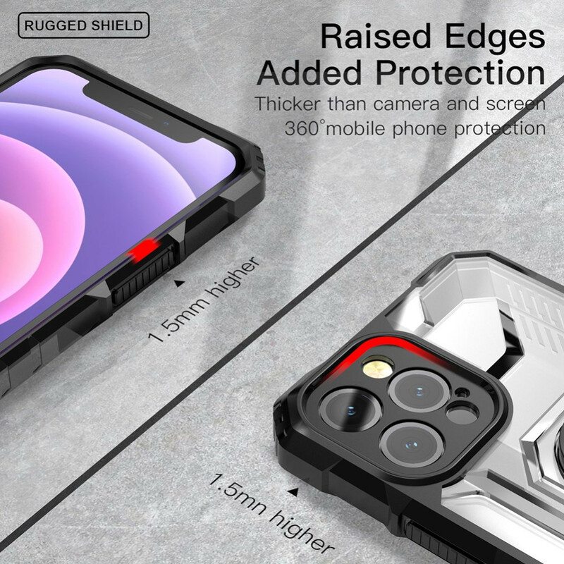 Kuori iPhone 12 / 12 Pro Huurrettu Ring-supportilla