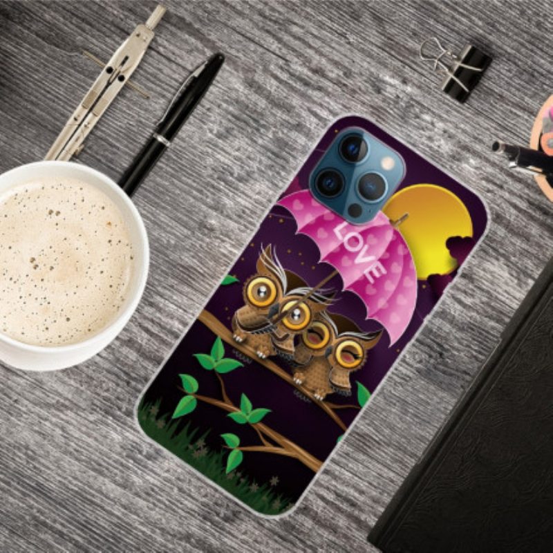 Kuori iPhone 12 / 12 Pro Joustavat Rakkauspöllöt
