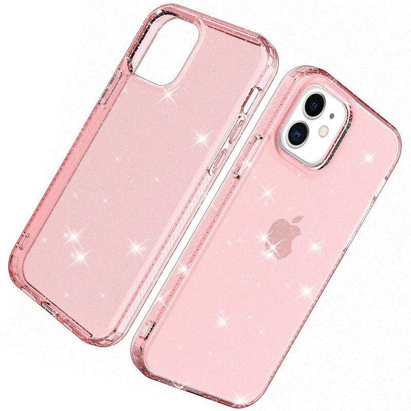 Kuori iPhone 12 / 12 Pro Läpinäkyvä Glitter Vahvistettu
