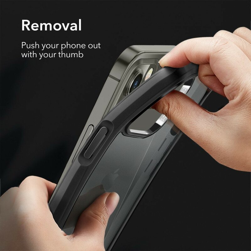 Kuori iPhone 12 / 12 Pro Lasinen Takaosa Ja Silikonireunat