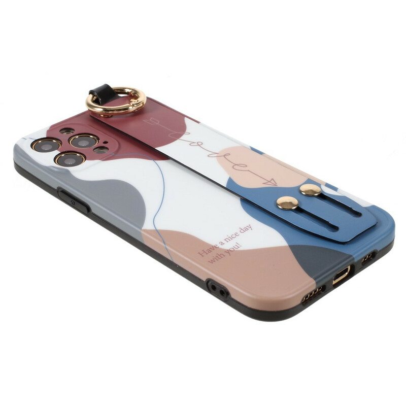 Kuori iPhone 12 / 12 Pro Monivärisellä Tukihihnalla