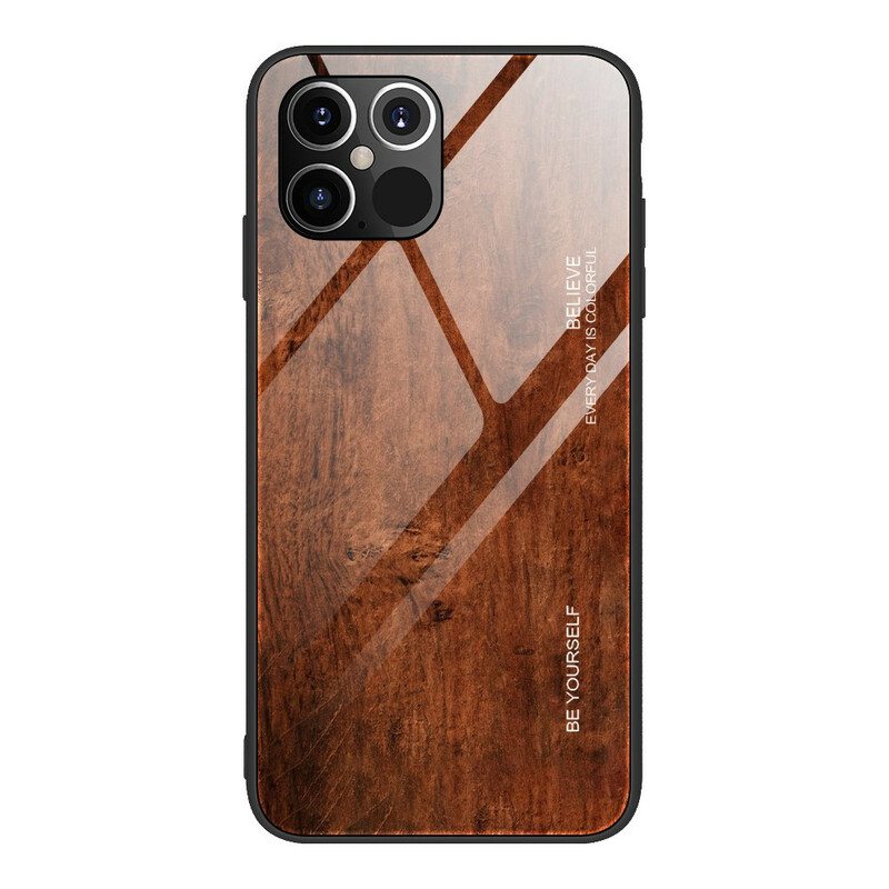 Kuori iPhone 12 / 12 Pro Wood Design Karkaistu Lasi