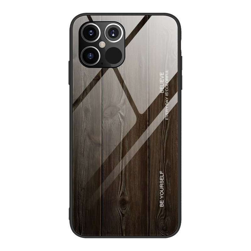 Kuori iPhone 12 / 12 Pro Wood Design Karkaistu Lasi