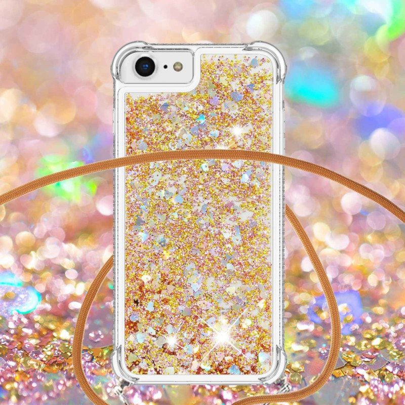 Case iPhone SE 3 / SE 2 / 8 / 7 Kiristysnyörillä Kiristysnyöri Paljetteja