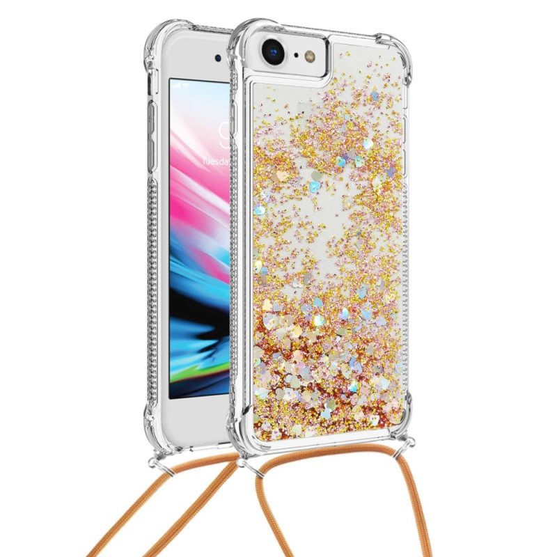 Case iPhone SE 3 / SE 2 / 8 / 7 Kiristysnyörillä Kiristysnyöri Paljetteja