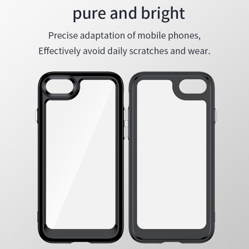 Case iPhone SE 3 / SE 2 / 8 / 7 Läpinäkyvä Värillisellä Kehyksellä