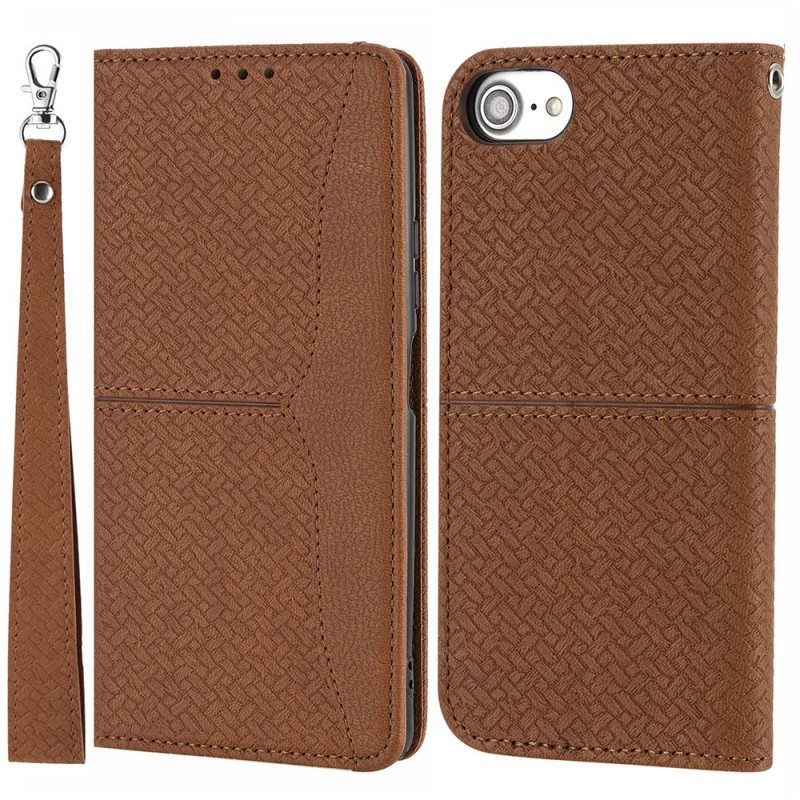 Flip Case iPhone SE 3 / SE 2 / 8 / 7 Suojaketju Kuori Strappy Woven Style