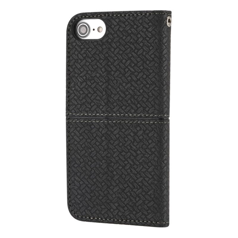 Flip Case iPhone SE 3 / SE 2 / 8 / 7 Suojaketju Kuori Strappy Woven Style