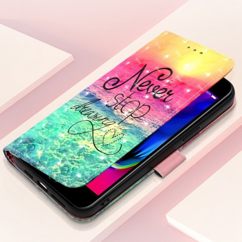 Kotelot iPhone SE 3 / SE 2 / 8 / 7 Suojaketju Kuori Älä Koskaan Lopeta Unelmoimista Strappy