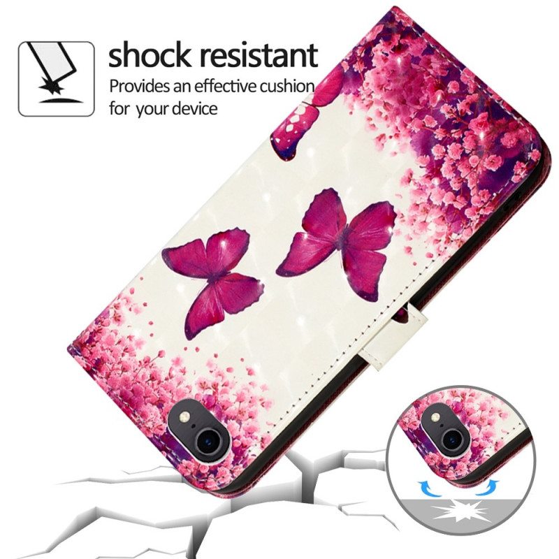 Kotelot iPhone SE 3 / SE 2 / 8 / 7 Suojaketju Kuori Stringit Perhoset