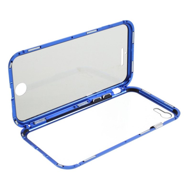 Kuori iPhone SE 3 / SE 2 / 8 / 7 Edessä Ja Takana Karkaistua Lasia Ja Metallia