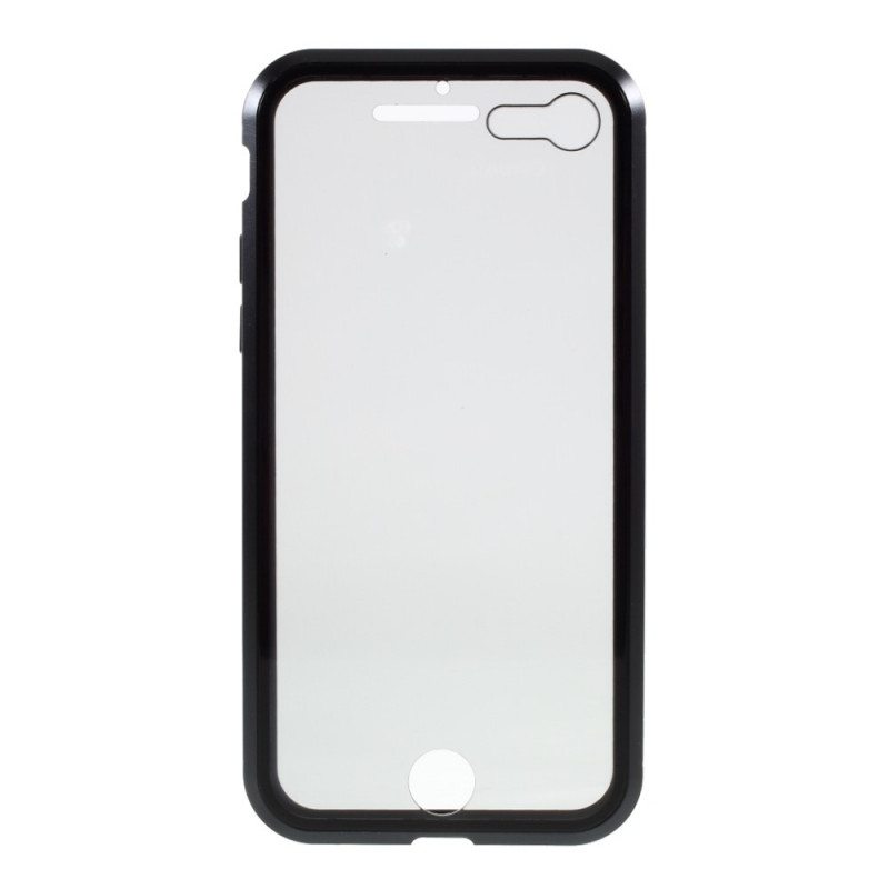 Kuori iPhone SE 3 / SE 2 / 8 / 7 Edessä Ja Takana Karkaistua Lasia Ja Metallia