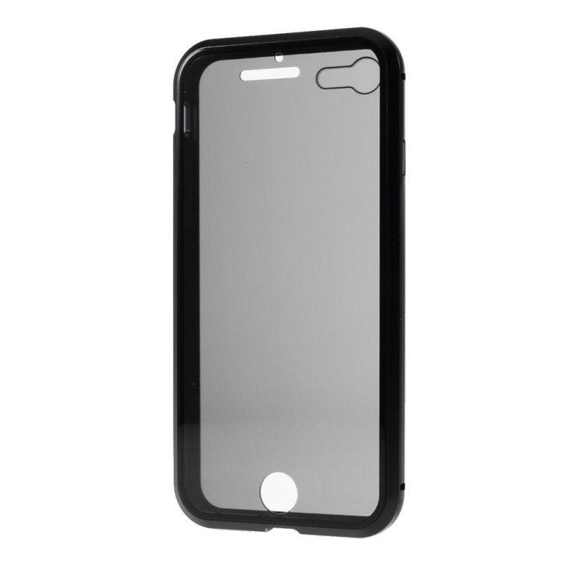 Kuori iPhone SE 3 / SE 2 / 8 / 7 Edessä Ja Takana Karkaistua Lasia Ja Metallia