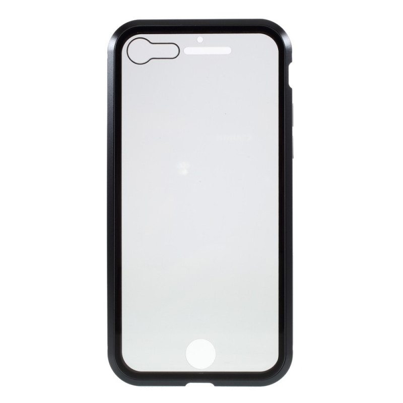 Kuori iPhone SE 3 / SE 2 / 8 / 7 Edessä Ja Takana Karkaistua Lasia Ja Metallia