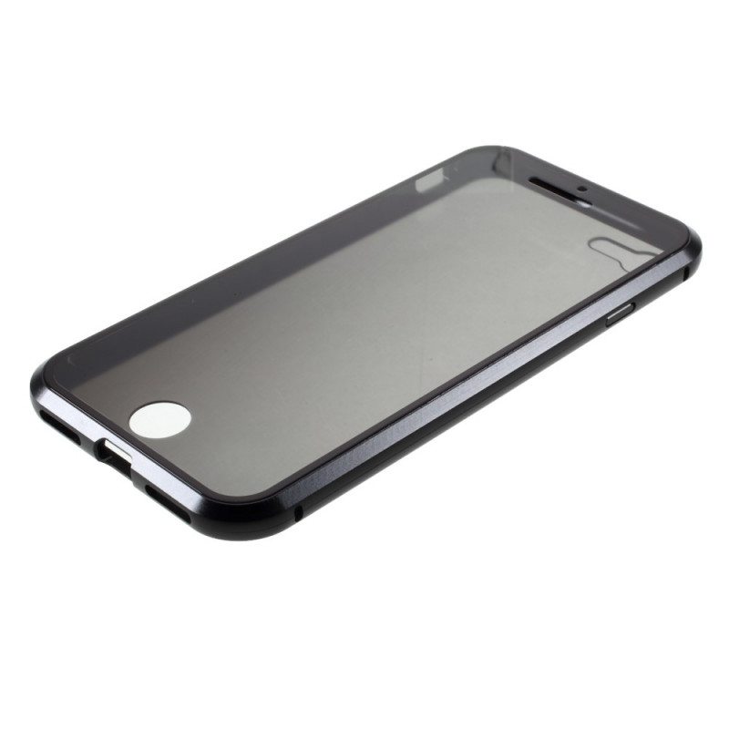 Kuori iPhone SE 3 / SE 2 / 8 / 7 Edessä Ja Takana Karkaistua Lasia Ja Metallia
