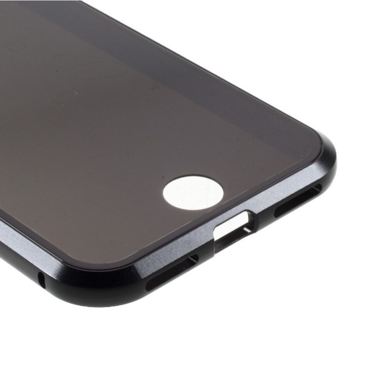 Kuori iPhone SE 3 / SE 2 / 8 / 7 Edessä Ja Takana Karkaistua Lasia Ja Metallia