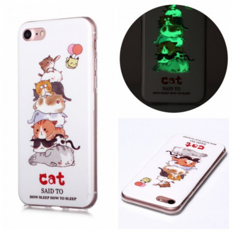 Kuori iPhone SE 3 / SE 2 / 8 / 7 Fluoresoivat Kissat