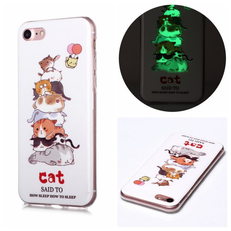 Kuori iPhone SE 3 / SE 2 / 8 / 7 Fluoresoivat Kissat
