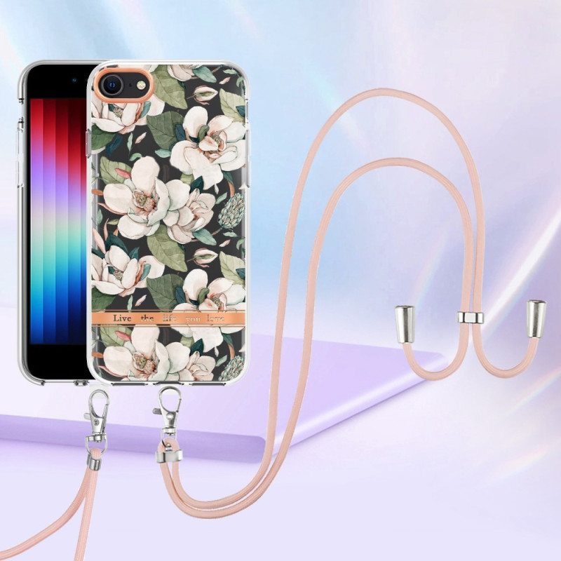 Kuori iPhone SE 3 / SE 2 / 8 / 7 Kiristysnyörillä Kukkanauhalla