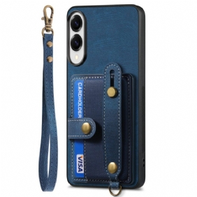 Puhelinkuoret Samsung Galaxy S25 5g Edge Retrokorttikotelo Ja Rannehihna