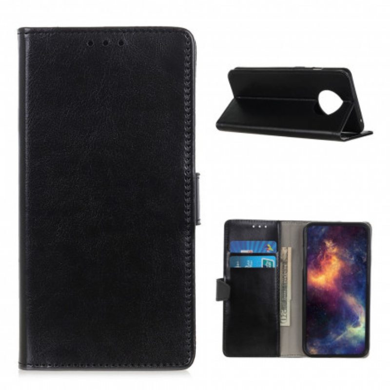 Nahkakotelo Xiaomi Redmi Note 9 5G Yksinkertainen Kiiltävä Nahkaefekti