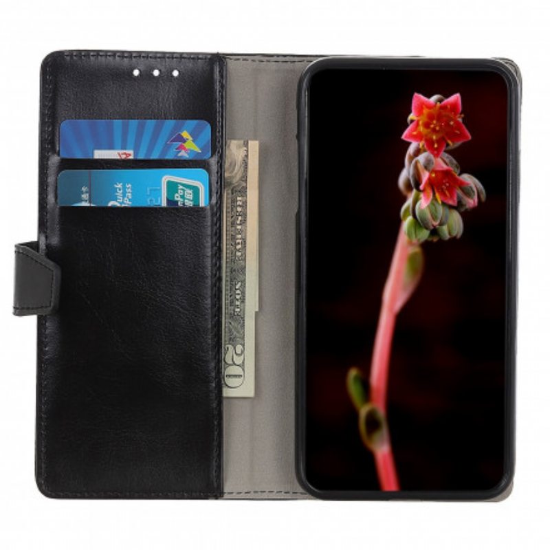Nahkakotelo Xiaomi Redmi Note 9 5G Yksinkertainen Kiiltävä Nahkaefekti