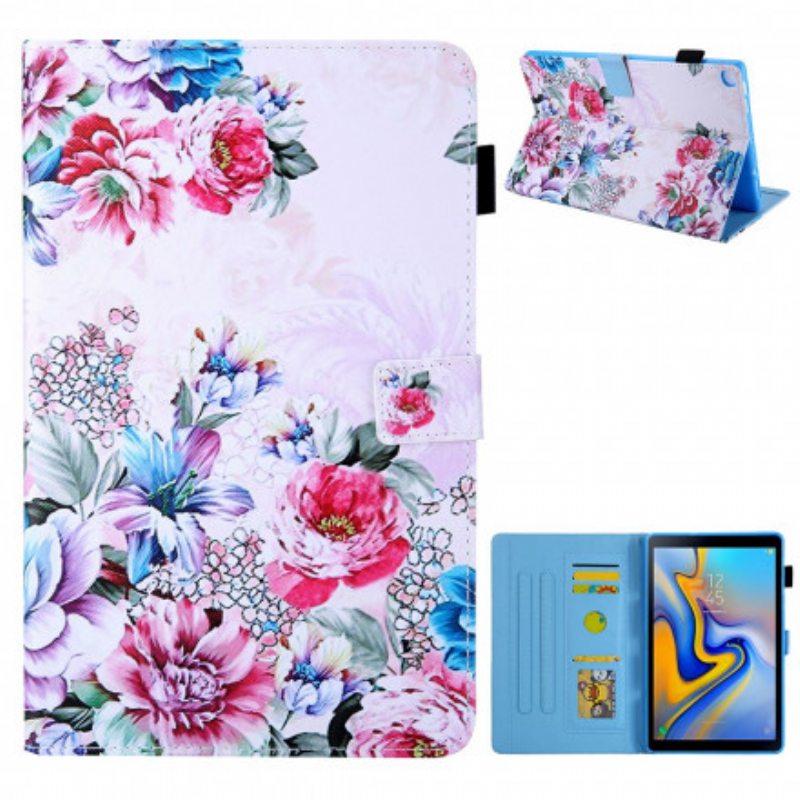 Nahkakotelo Samsung Galaxy Tab A7 (2020) Kukkakuosi
