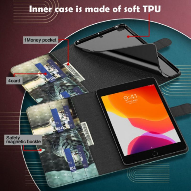Nahkakotelo Samsung Galaxy Tab A7 (2020) Light Spot Kissan Unelma