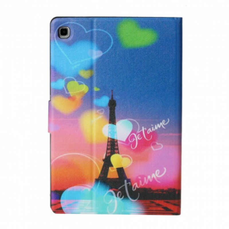 Nahkakotelo Samsung Galaxy Tab A7 (2020) Paris Rakastan Sinua