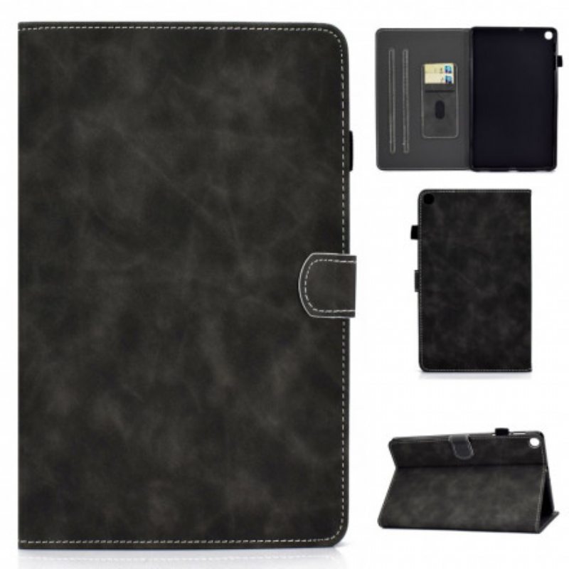 Nahkakotelo Samsung Galaxy Tab A7 (2020) Vintage Design -nahkaefekti