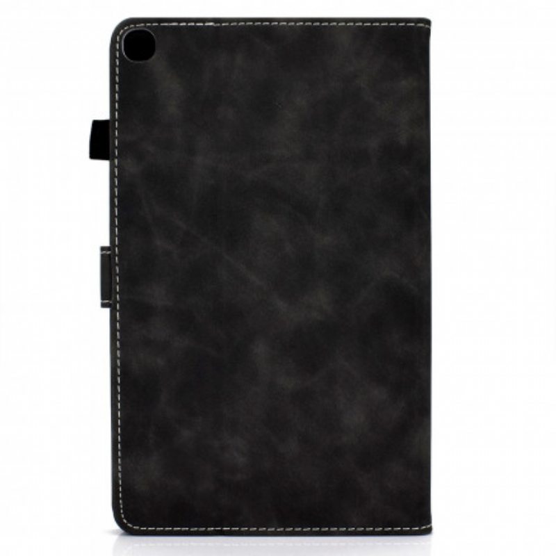 Nahkakotelo Samsung Galaxy Tab A7 (2020) Vintage Design -nahkaefekti