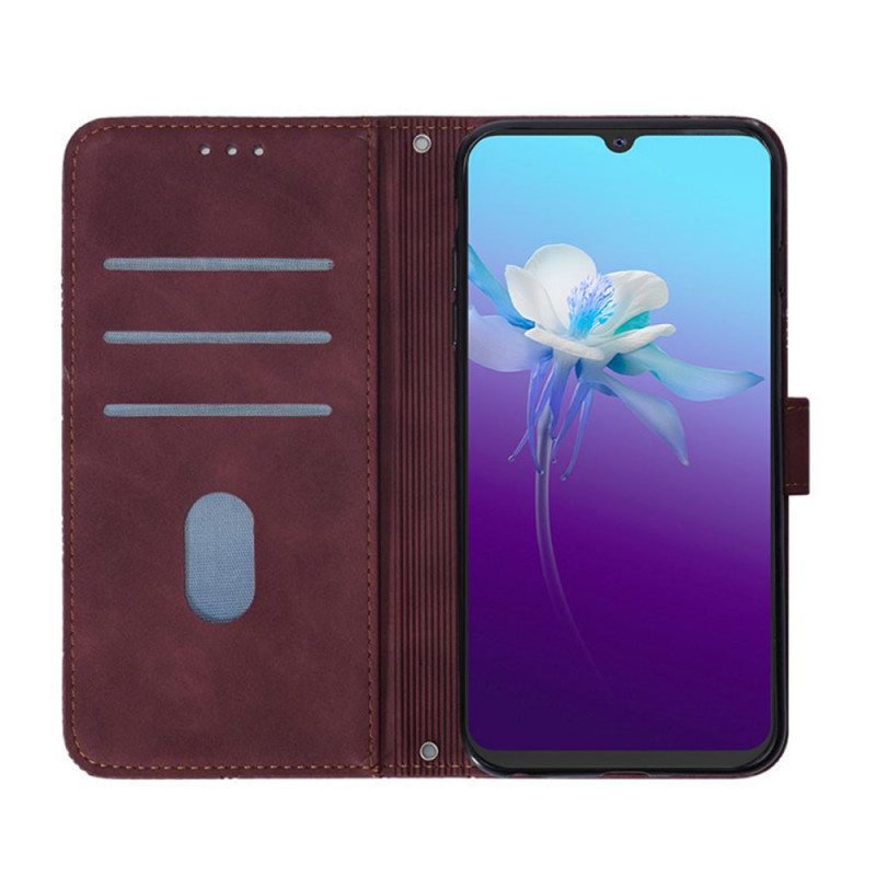 Kotelot Vivo V21 5G Nahkaefekti Olkahihnalla