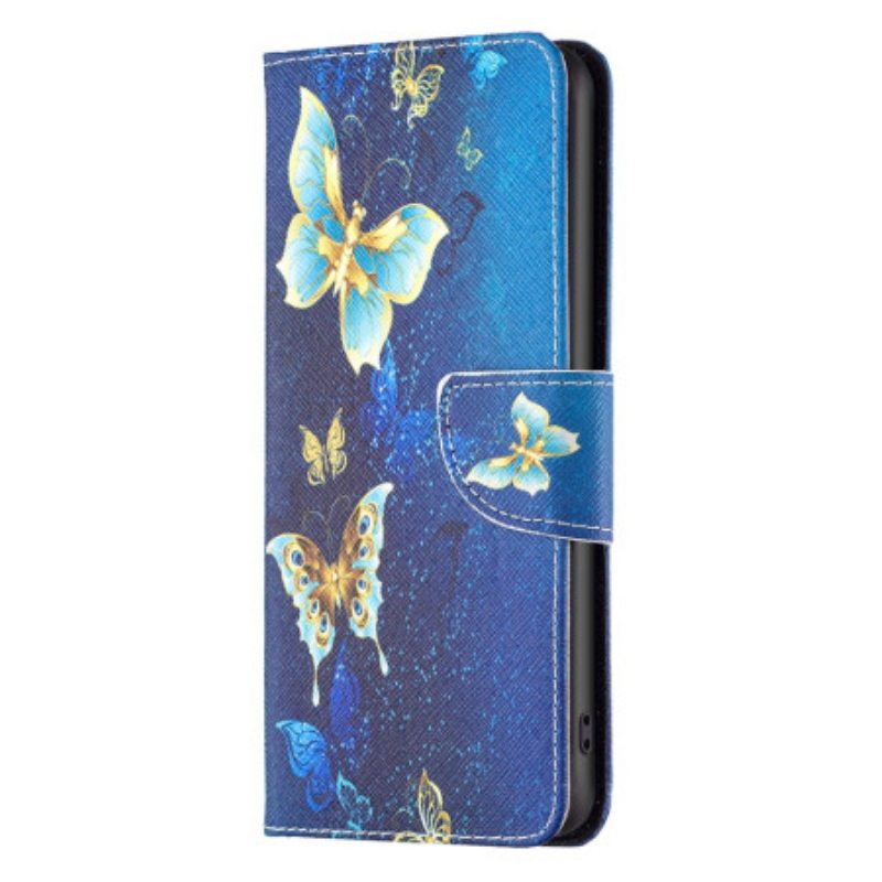 Kotelot iPhone 16 Pro Max Kultaisia Perhosia