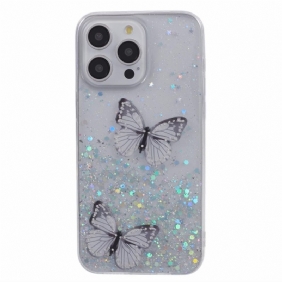 Kuori iPhone 16 Pro Max Kimaltelevia Perhosia