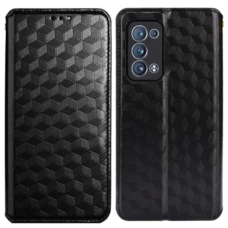 Puhelinkuoret Oppo Reno 6 Pro 5G Kotelot Flip 3d Kuutiot