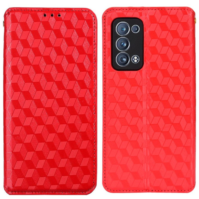 Puhelinkuoret Oppo Reno 6 Pro 5G Kotelot Flip 3d Kuutiot