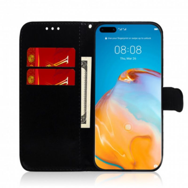 Nahkakotelo Huawei P40 Pro Keinonahkainen Peilin Kansi