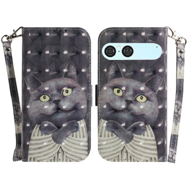 Kotelot Sony Xperia 10 Vii Harmaa Kissa -avain