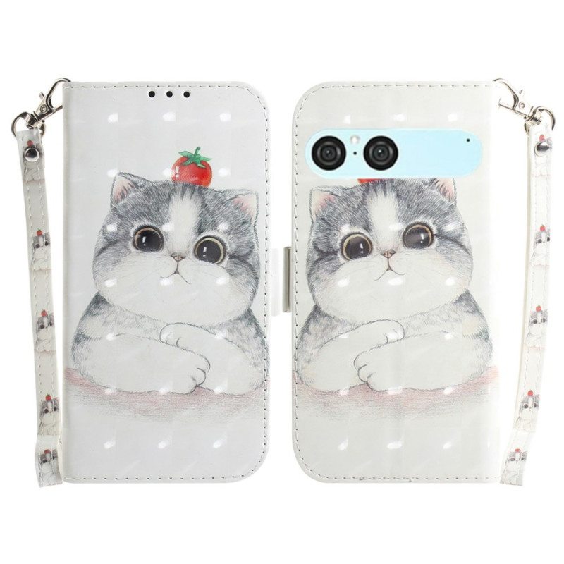 Kotelot Sony Xperia 10 Vii Kissa Ja Mansikka -avain Suojakuori