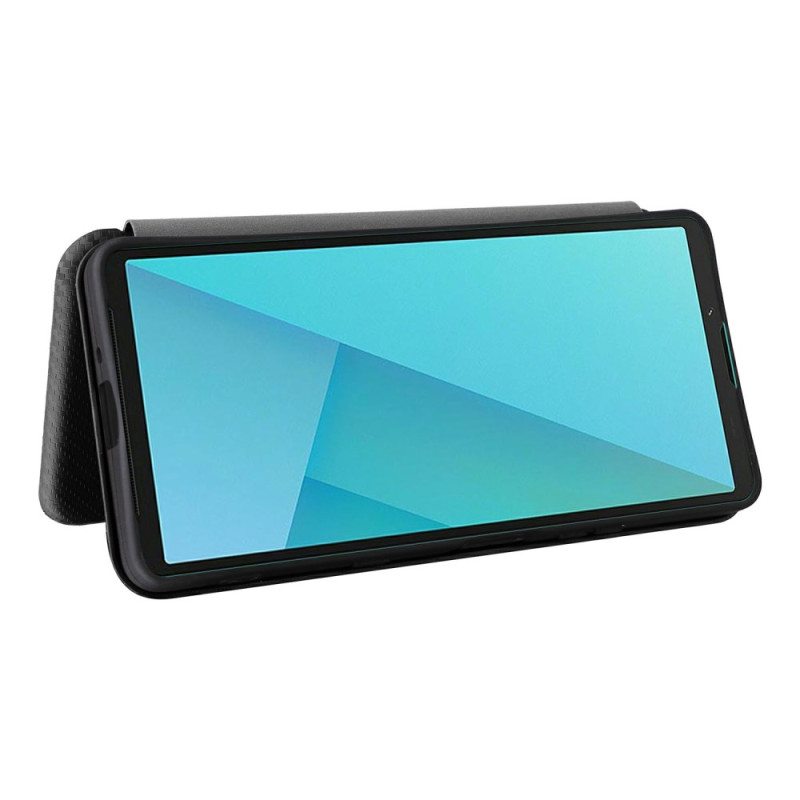 Nahkakotelo Sony Xperia 10 Vii Hiilikuitu