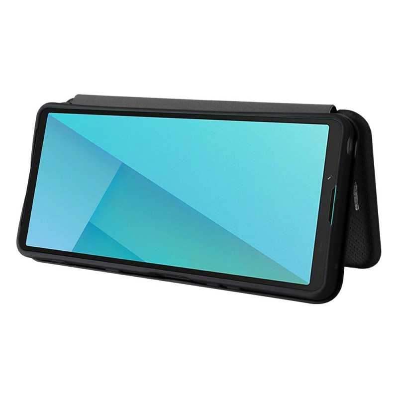 Nahkakotelo Sony Xperia 10 Vii Hiilikuitu