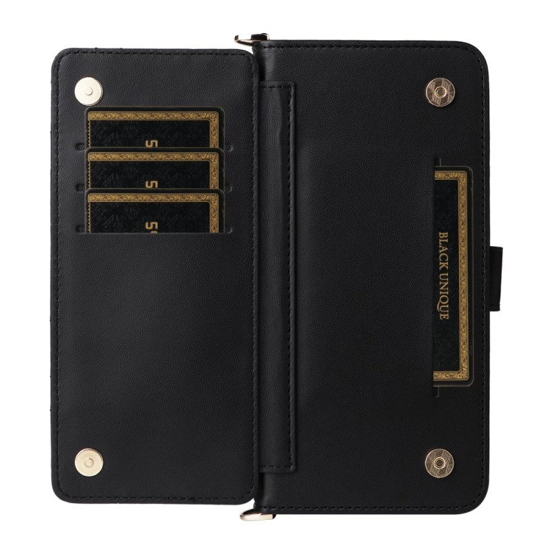 Nahkakotelo Sony Xperia 10 Vii Tikattu Hihna Ja Rannehihna