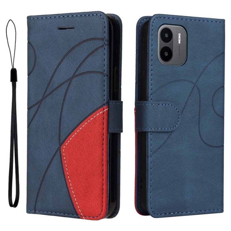 Kotelot Xiaomi Redmi A1 Kaksisävyinen Signature Faux Leather