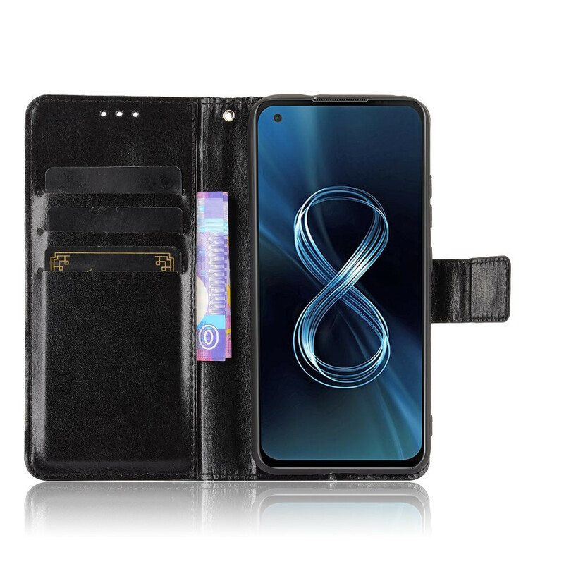 Nahkakotelo Asus Zenfone 8 Näyttävä Keinonahka