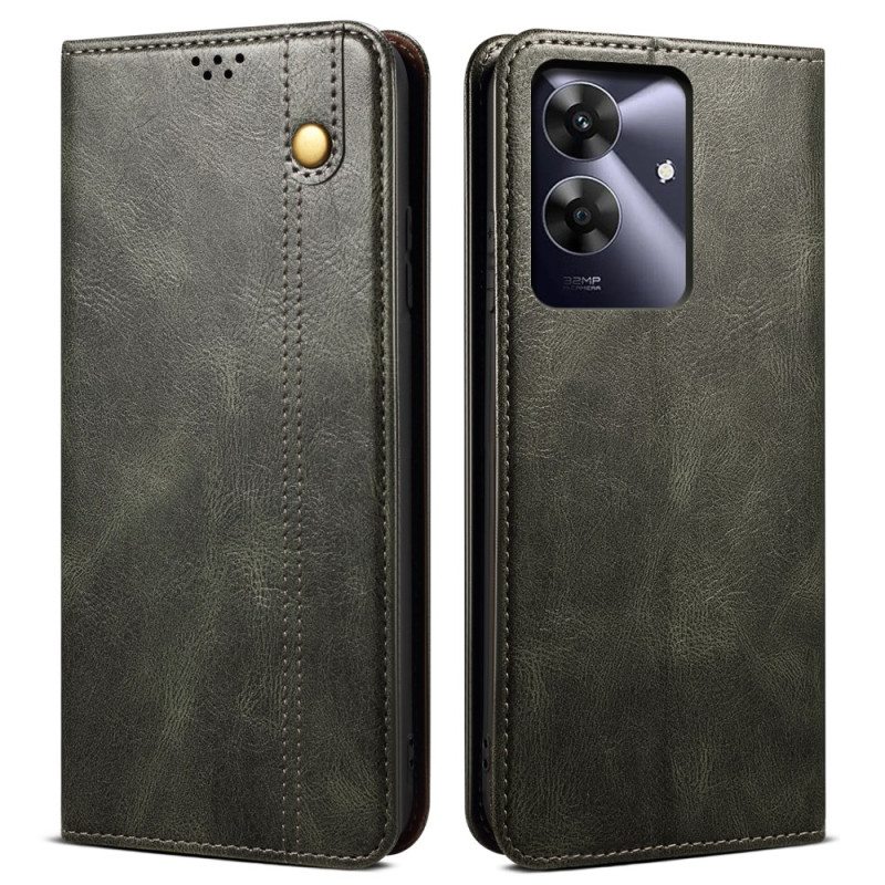 Nahkakotelo Realme Note 60 Vahattu Tekonahka